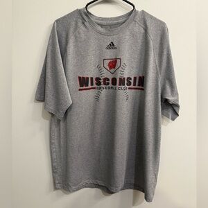 Adidas - Wisconsin Badgers Baseball T-Shirt - Large - Gray